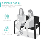 2-Person Wicker Porch Bench for Outdoor, Garden w/ 700lb Capacity - 47in