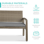 2-Person Wicker Porch Bench for Outdoor, Garden w/ 700lb Capacity - 47in