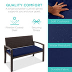 2-Person Wicker Porch Bench for Outdoor, Garden w/ 700lb Capacity - 47in
