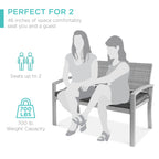 2-Person Wicker Porch Bench for Outdoor, Garden w/ 700lb Capacity - 47in