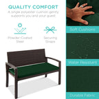 2-Person Wicker Porch Bench for Outdoor, Garden w/ 700lb Capacity - 47in