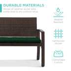 2-Person Wicker Porch Bench for Outdoor, Garden w/ 700lb Capacity - 47in