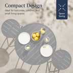 3-Piece Patio Bar Height Bistro Set w/ Backless Stools, Slatted Design