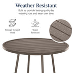 3-Piece Patio Bar Height Bistro Set w/ Backless Stools, Slatted Design