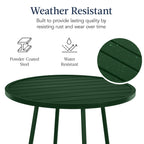 3-Piece Patio Bar Height Bistro Set w/ Backless Stools, Slatted Design