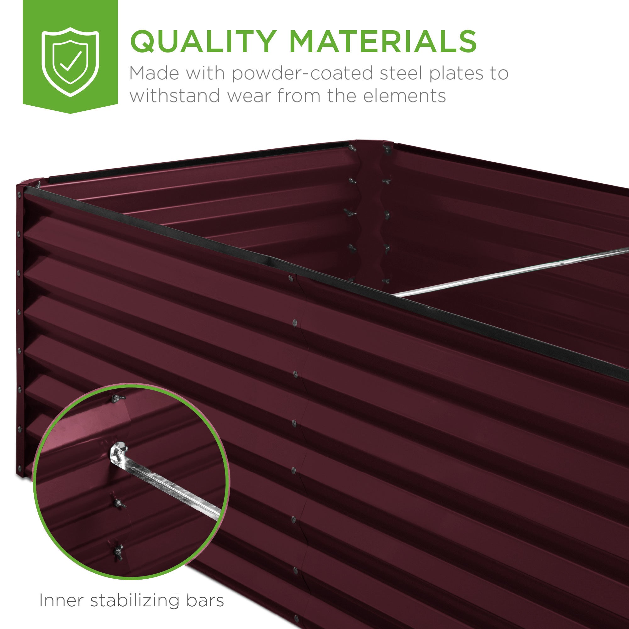 Outdoor Metal Raised Garden Bed for Vegetables, Flowers, Herbs - 6x3x2ft