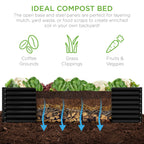 Outdoor Metal Raised Garden Bed for Vegetables, Flowers, Herbs - 8x4x2ft