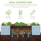 Outdoor Metal Raised Garden Bed for Vegetables, Flowers, Herbs - 8x4x2ft