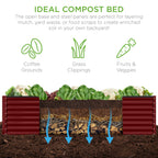 Outdoor Metal Raised Garden Bed for Vegetables, Flowers, Herbs - 8x4x2ft
