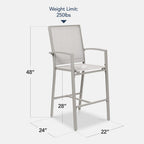 Set of 2 Outdoor Barstools, Patio Chairs w/ Footrests, All-Weather Mesh