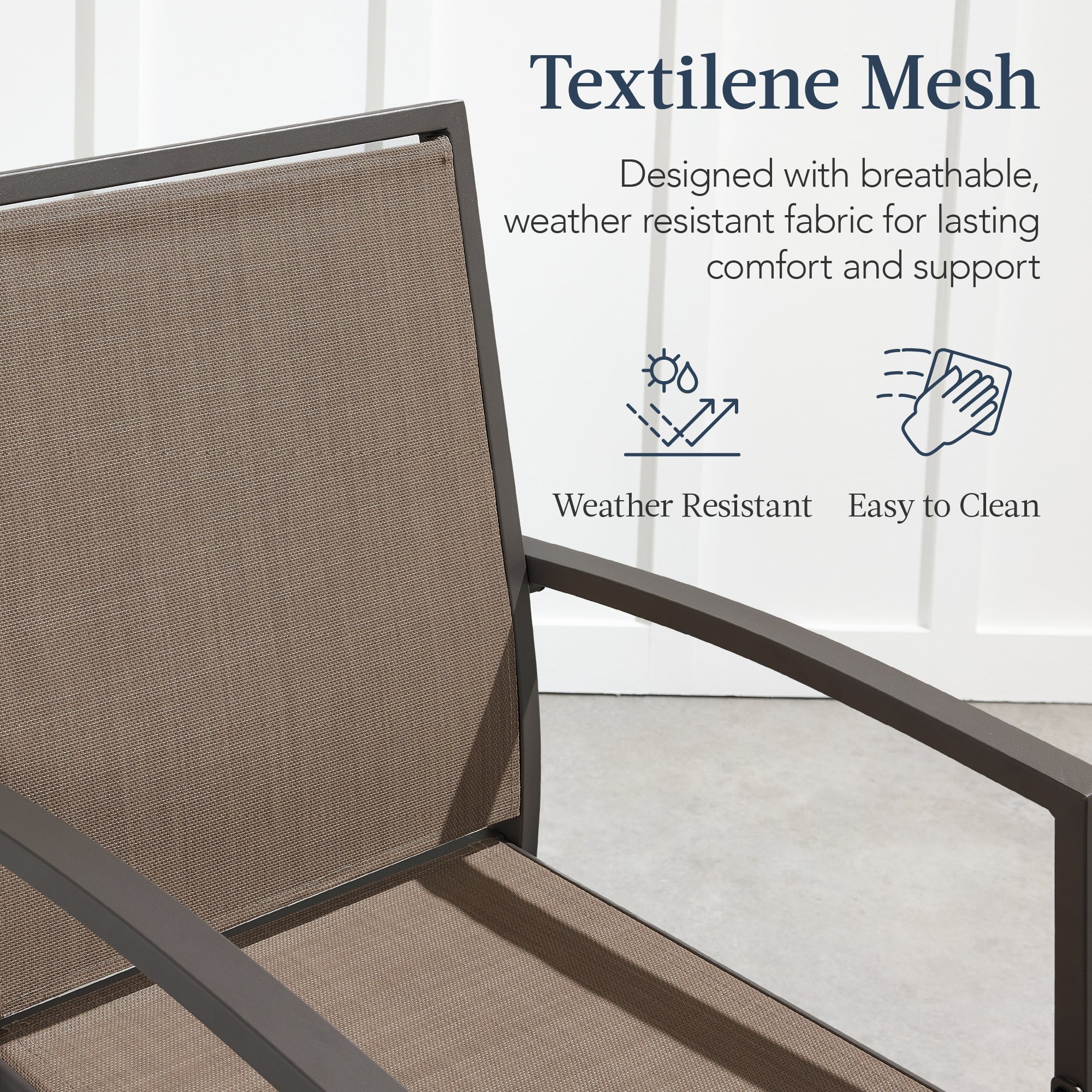 Set of 2 Outdoor Barstools, Patio Chairs w/ Footrests, All-Weather Mesh