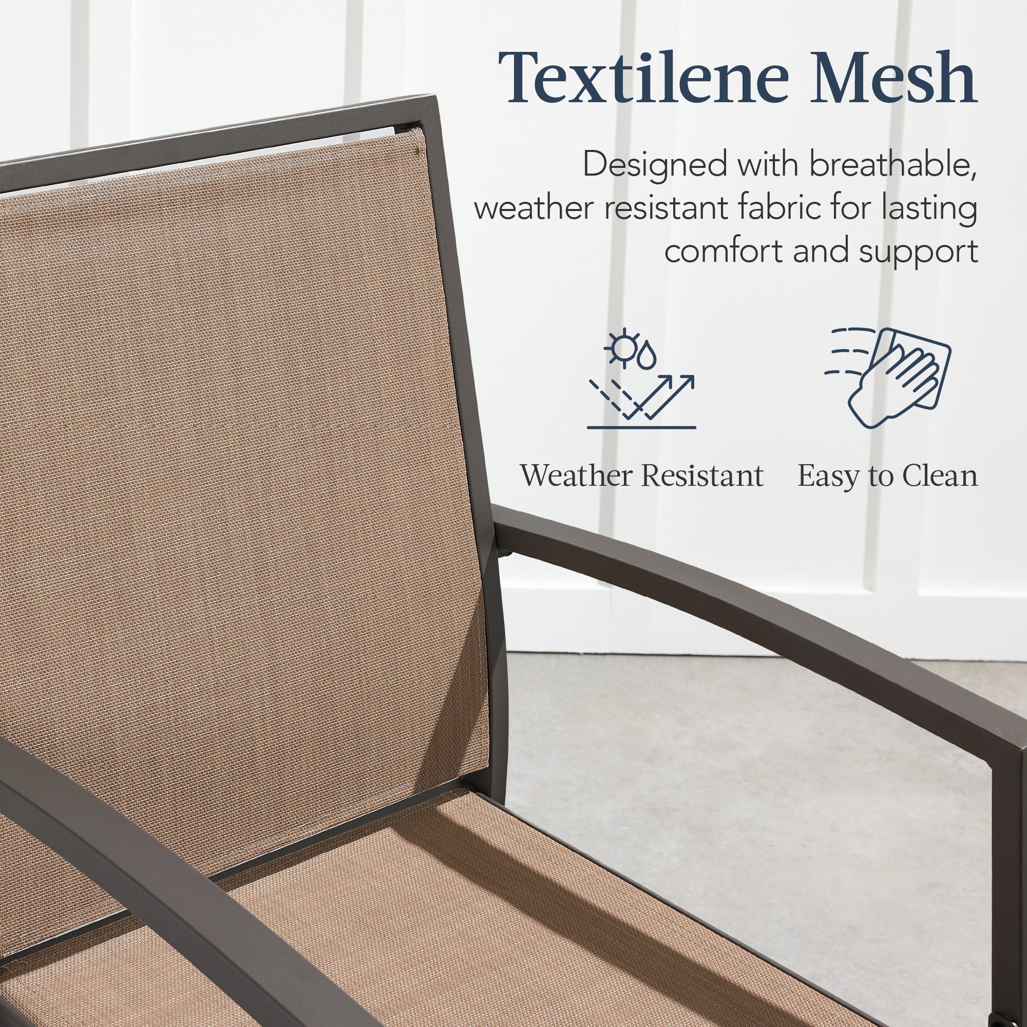 Set of 2 Outdoor Barstools, Patio Chairs w/ Footrests, All-Weather Mesh