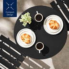 3-Piece Small Folding Patio Bistro Set w/ 2 Chairs