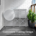 3-Piece Small Folding Patio Bistro Set w/ 2 Chairs