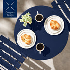 3-Piece Small Folding Patio Bistro Set w/ 2 Chairs