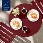3-Piece Small Folding Patio Bistro Set w/ 2 Chairs