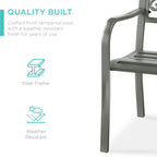 Steel Bench for Outdoor, Patio, Garden w/ Floral Design - 50in