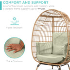 Wicker Egg Chair Oversized Indoor Outdoor Patio Lounger