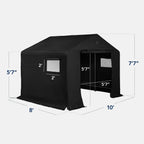 Outdoor Fabric Storage Shed w/ Metal Frame, Dual Zipper Doors - 10x8ft