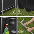 Outdoor Fabric Storage Shed w/ Metal Frame, Dual Zipper Doors - 10x8ft
