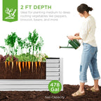 Outdoor Metal Raised Garden Bed for Vegetables, Flowers, Herbs - 8x4x2ft