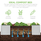 Outdoor Metal Raised Garden Bed for Vegetables, Flowers, Herbs - 8x4x2ft