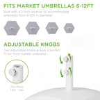Fillable Mobile Umbrella Base Stand w/ 4 Wheels, 2 Locks, 123lb Capacity