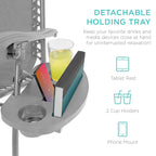 Set of 2 Adjustable Zero Gravity Patio Chair Recliners w/ Cup Holders