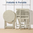 3-Piece Acacia Wood Bistro Set w/ Folding Table, 2 Chairs