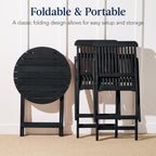 3-Piece Acacia Wood Bistro Set w/ Folding Table, 2 Chairs