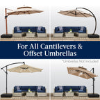 Outdoor Cantilever Base w/ Wheels, Locks, Fillable 330lb Capacity