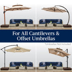 Outdoor Cantilever Base w/ Wheels, Locks, Fillable 330lb Capacity