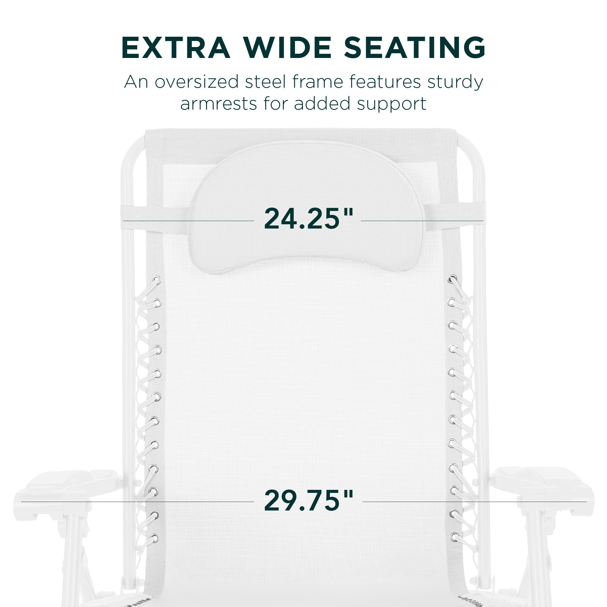 Oversized Reclining Zero Gravity Chair Lounger w/ Cup Holder, Pillow