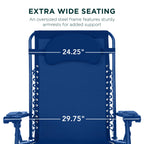 Oversized Reclining Zero Gravity Chair Lounger w/ Cup Holder, Pillow