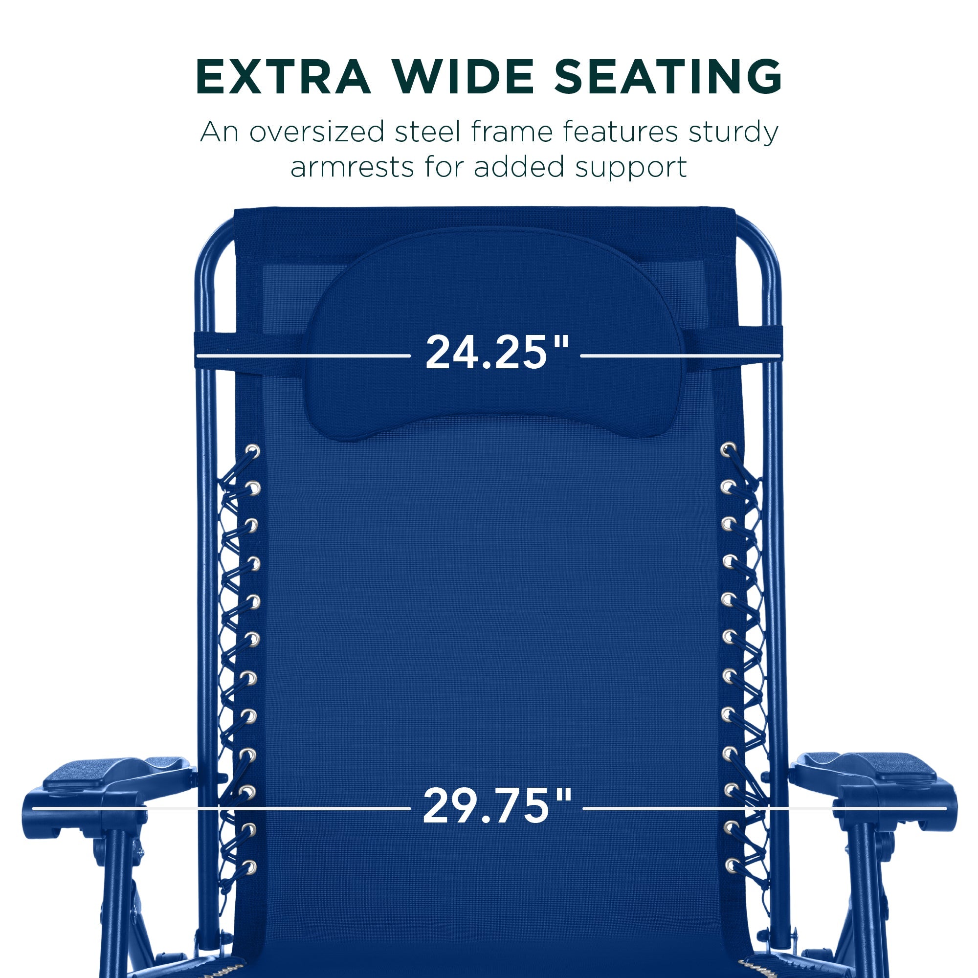 Oversized Reclining Zero Gravity Chair Lounger w/ Cup Holder, Pillow