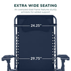 Oversized Reclining Zero Gravity Chair Lounger w/ Cup Holder, Pillow