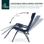 Oversized Reclining Zero Gravity Chair Lounger w/ Cup Holder, Pillow