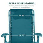Oversized Reclining Zero Gravity Chair Lounger w/ Cup Holder, Pillow
