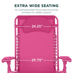 Oversized Reclining Zero Gravity Chair Lounger w/ Cup Holder, Pillow