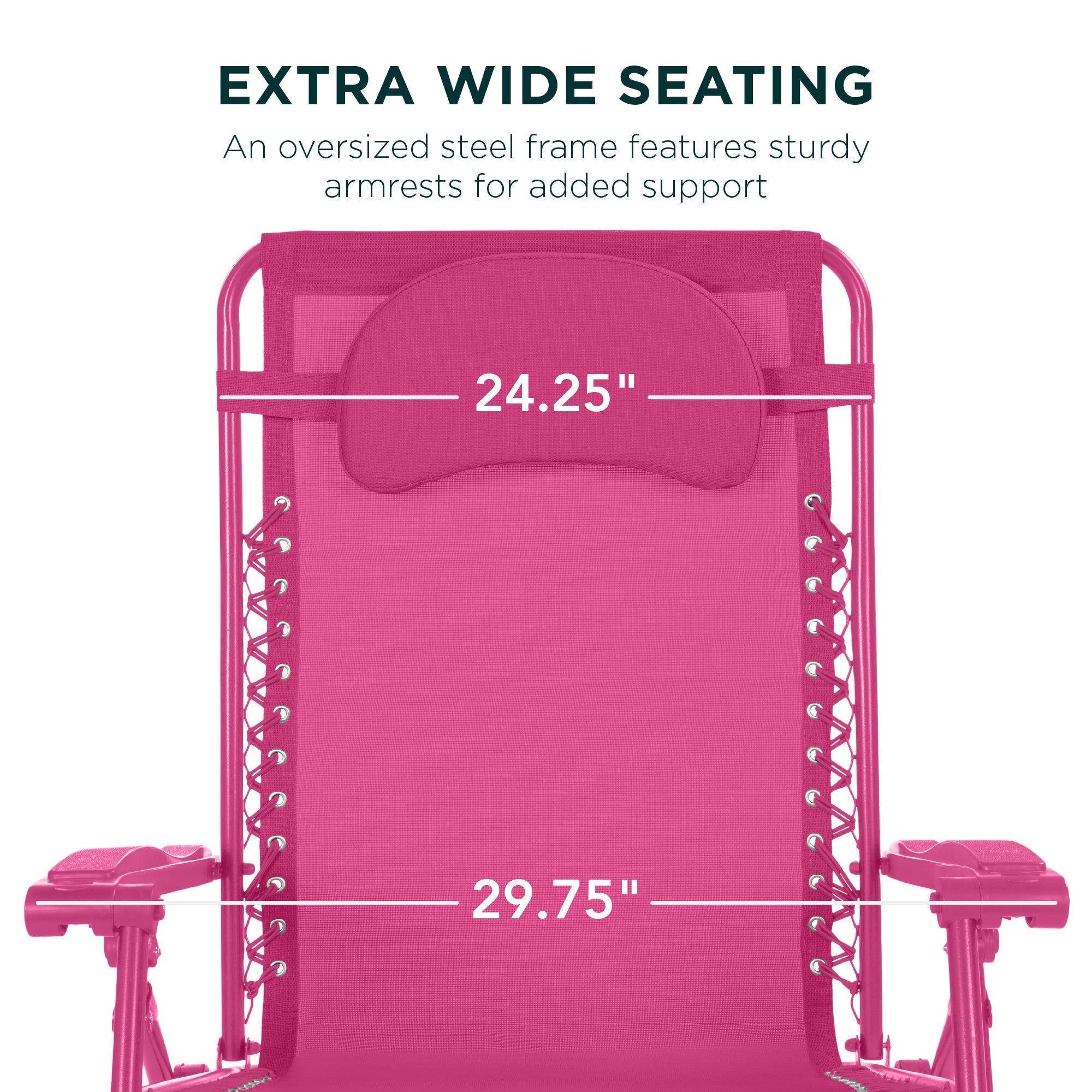 Oversized Reclining Zero Gravity Chair Lounger w/ Cup Holder, Pillow