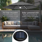 360 LED Rotating Cantilever Offset Patio Umbrella - 10ft