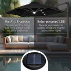 360 LED Rotating Cantilever Offset Patio Umbrella - 10ft