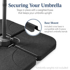 360 LED Rotating Cantilever Offset Patio Umbrella - 10ft