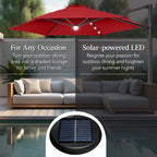 360 LED Rotating Cantilever Offset Patio Umbrella - 10ft