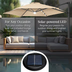 360 LED Rotating Cantilever Offset Patio Umbrella - 10ft