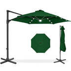 360 LED Rotating Cantilever Offset Patio Umbrella - 10ft