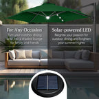 360 LED Rotating Cantilever Offset Patio Umbrella - 10ft