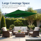 360 LED Rotating Cantilever Offset Patio Umbrella - 10ft