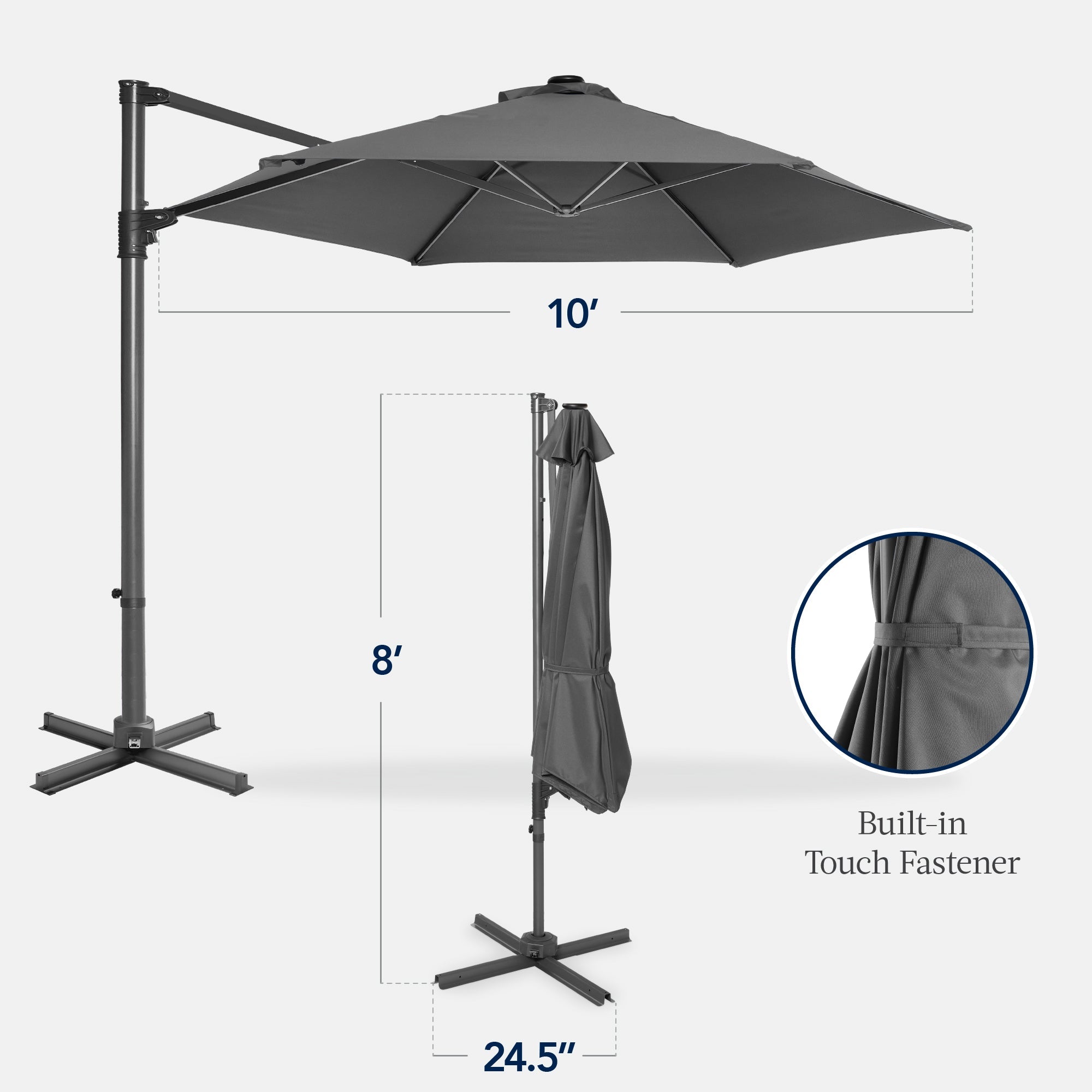 360 Rotating Cantilever Offset Patio Umbrella - 10ft
