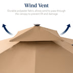 9x12ft 2-Tier Outdoor Solar LED Cantilever Patio Umbrella